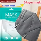 Улучшенная 6-слойная маска FFP2, маска для лица Fpp2, одобренная маска Kn95, черные маски, многоразовая маска ffp2mask, маски Fpp2, тушь Ffp