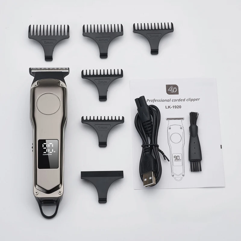 

Professional Hair Clippers Barber Haircut Cutter Rechargeable Razor Trimmer Adjustable Cordless Edge for Men Copper Core Motor
