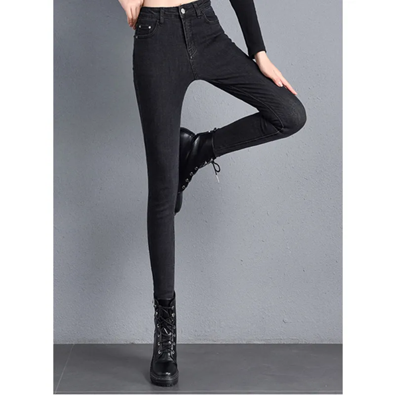 Женские узкие джинсы JUJULAND серые черные синие джинсы-карандаш с высокой талией