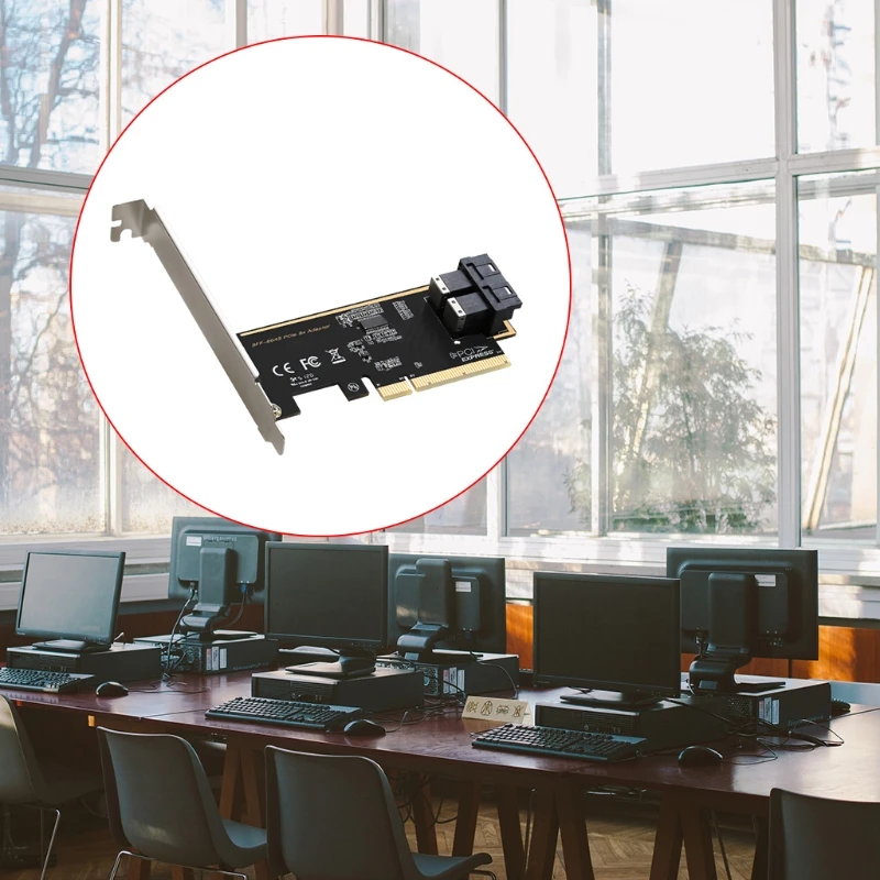 

PCI e X8 на 2 порта, U.2, адаптер Nvme, карта 2,5 дюйма SSD PCIe3.0, карта расширения жесткого диска, конвертер для настольного ПК QW