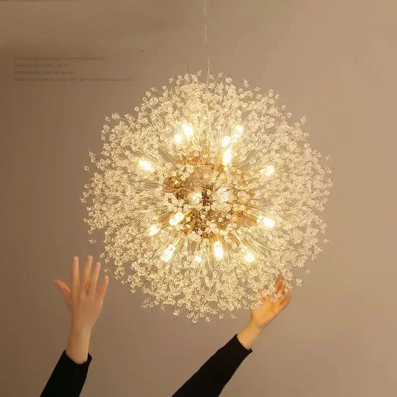 

YSN 2021 NEW Modern Crystal Dandelion Chandelier Lighting Pendant Lamp For Living Room Dining Room Home Decoration