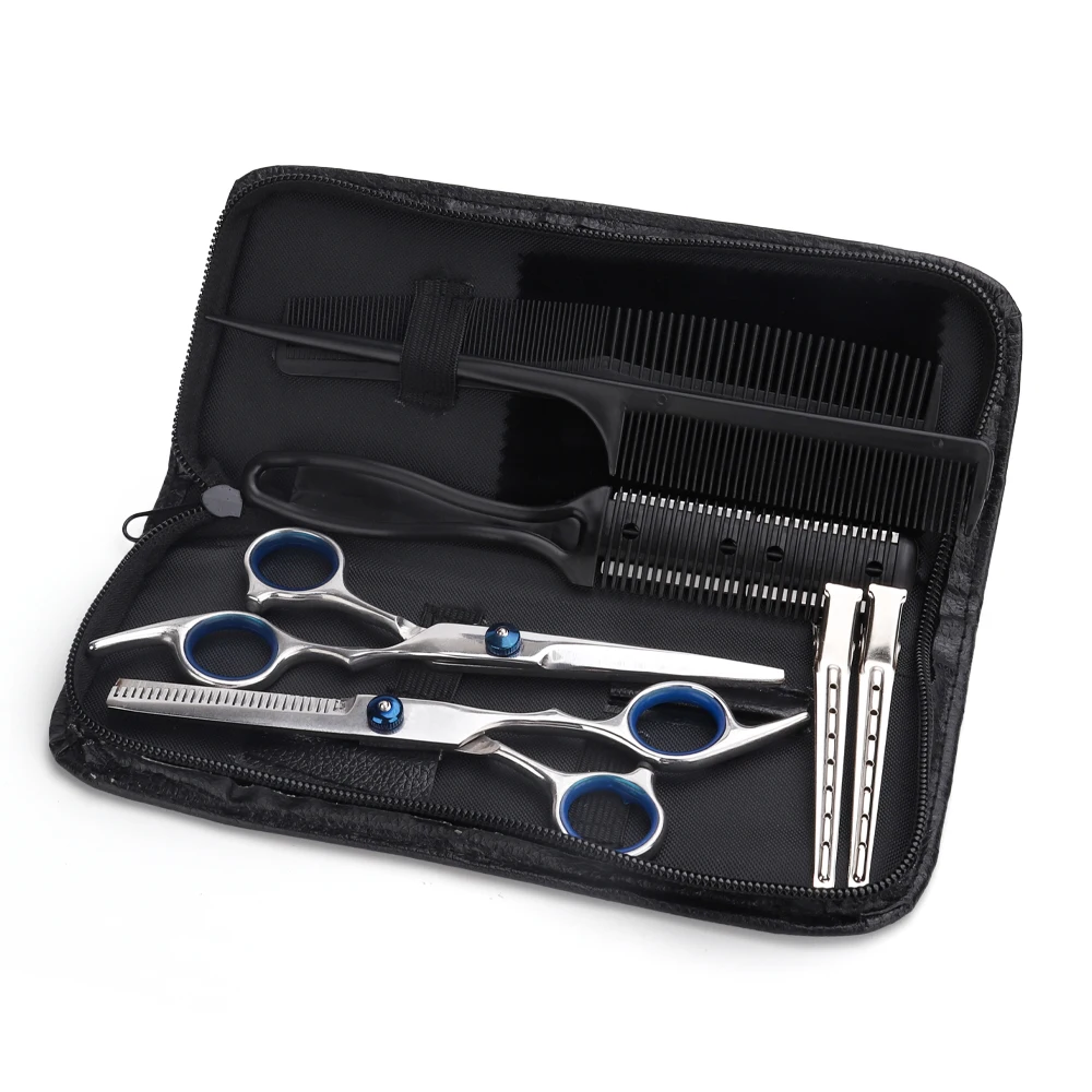 

8/9 PCS Professional Hairdressing Scissors Kit Hair Cutting Scissors Hair Scissors Tail Comb Hair Cape Hair Cutter Comb