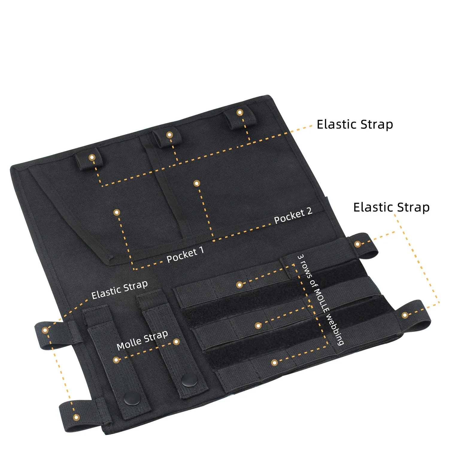 Kosibate Tactical Molle Vehicle Visor Panel Tool Pouch CD Storage Bag Truck Car Sun Visor Organizer Auto Gear Accessories Holder