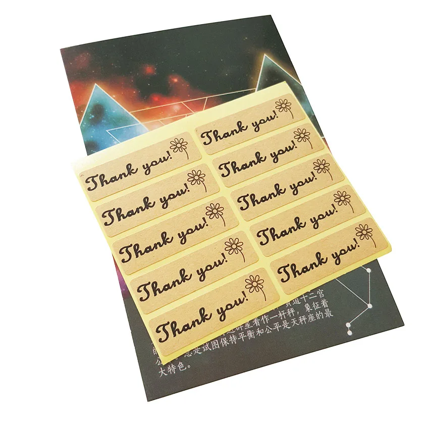 100 шт./лот &quotспасибо&quot самоклеющиеся винтажные наклейки крафт-этикетка наклейка