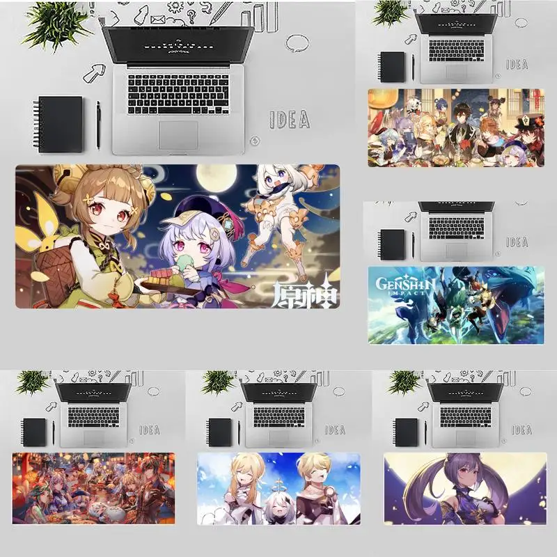 

genshin impact Anime Natural Rubber Gaming mousepad Desk Table Protect Game Office Work Mouse Mat pad Non-slip Laptop Cushion