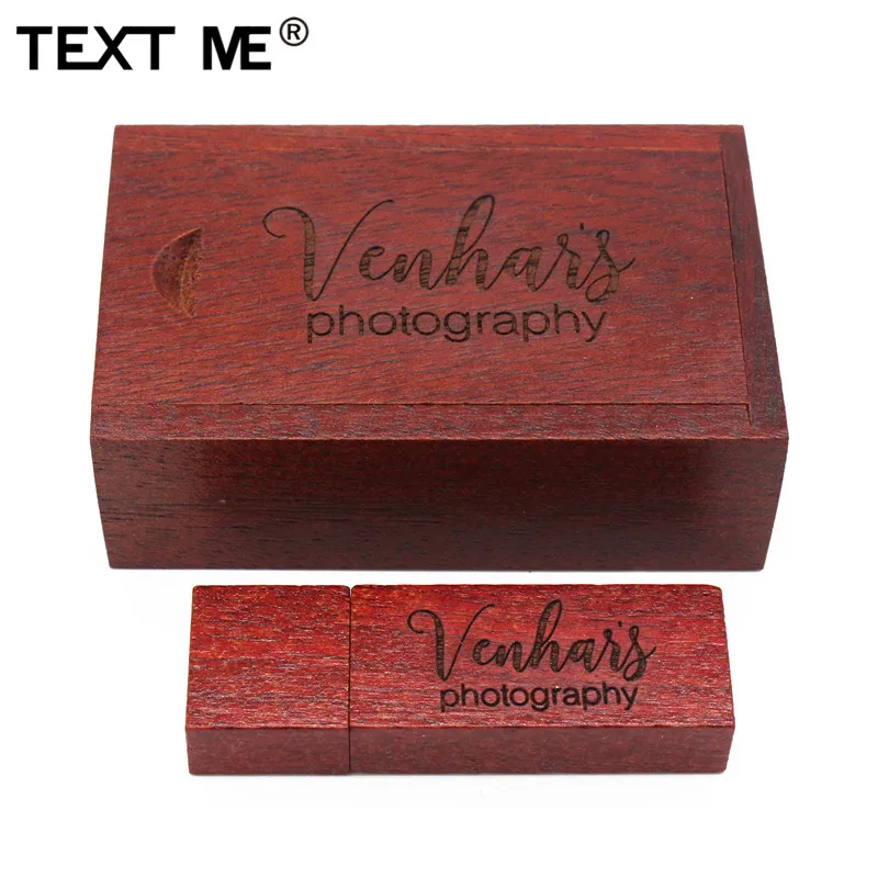 Usb флеш накопитель с логотипом TEXT ME Carbonized bamboo walnut wooden + box 4 ГБ 8 16 32 64 usb 2 0 подарок для