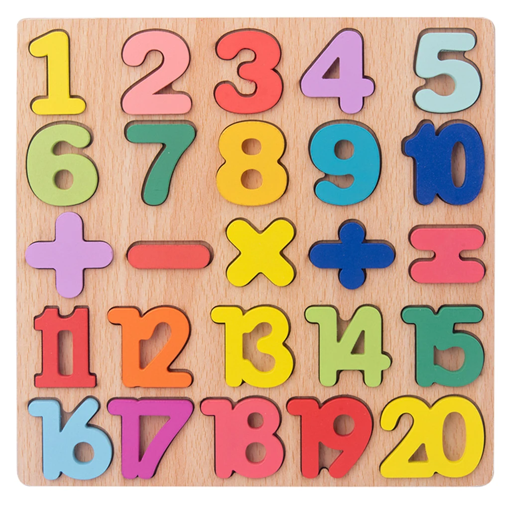 

Colorful Wood Math Number Puzzle Teaching Aids Learning Board Activity Toys