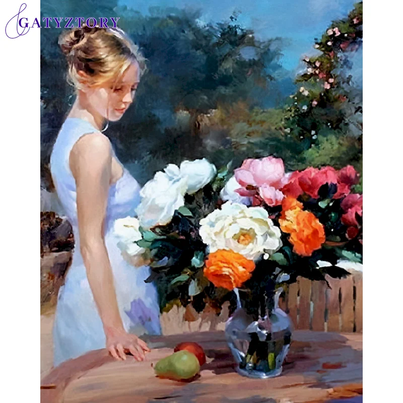 

GATYZTORY 60x75cm Paint By Numbers DIY Painting By Numbers Figure Canvas Painting Home Decor For Living Room Wall Art Picture