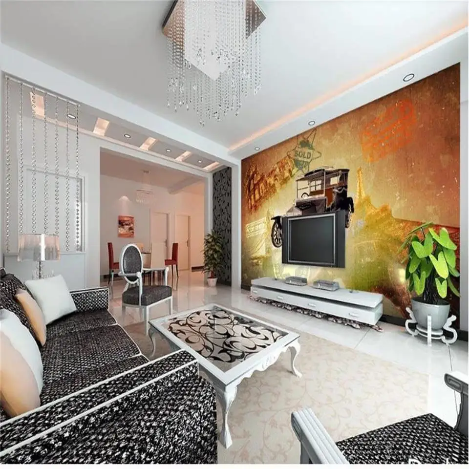 

custom size 3d photo wallpaper mural livingroom European architecture classic car picture sofa TV backdrop wallpaper for wall 3d