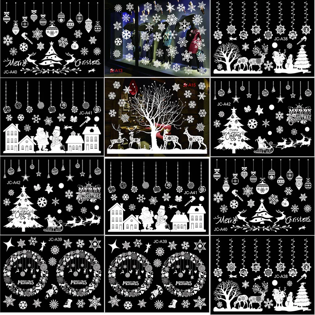 

Christmas White Snowflake Decor For home Hanging Pendants New Year 2021 Gifts Xmas Tree Ornaments Window Stickers Decoration