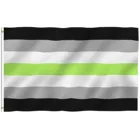 Флаг ЛГБТ Agender Pride 3x5 футов, яркие цвета, устойчивый к УФ выцветанию, брезентовый заголовок, латунные прокладки, полиэстер
