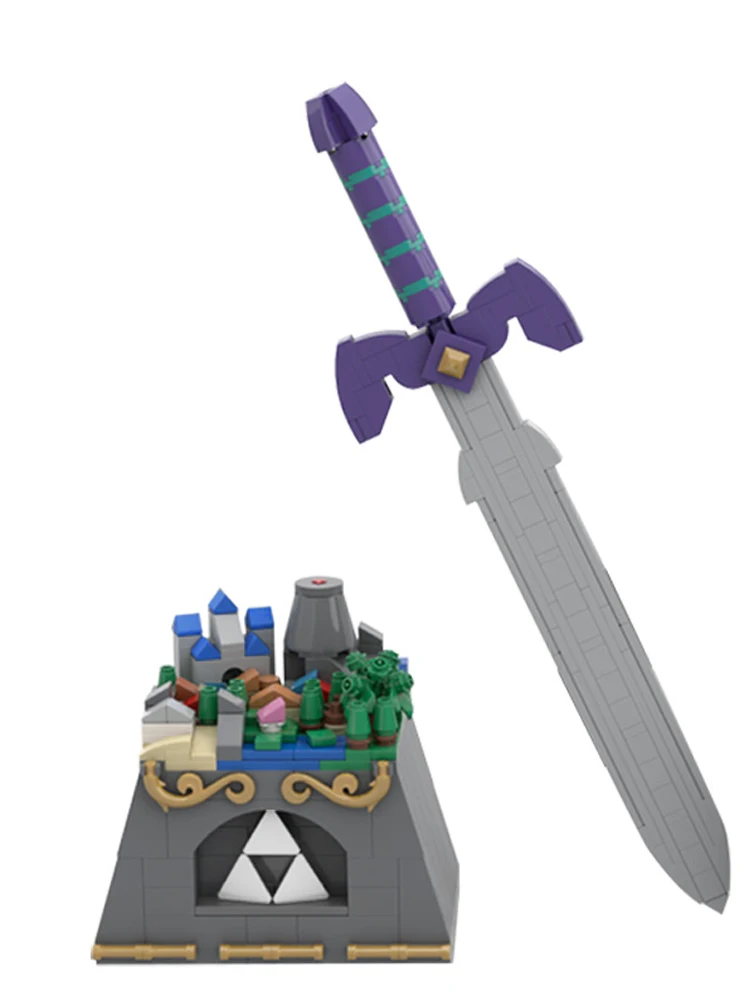 

BuildMoc Architecture Hyrule Castle And Master Sword MOC-36344 Movie Building Blocks Bricks Architecture Toys For Children Gift