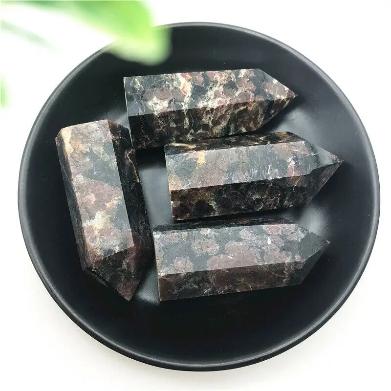 4 размера натуральный гранат кристалл обелиск кварцевый палочка точечные