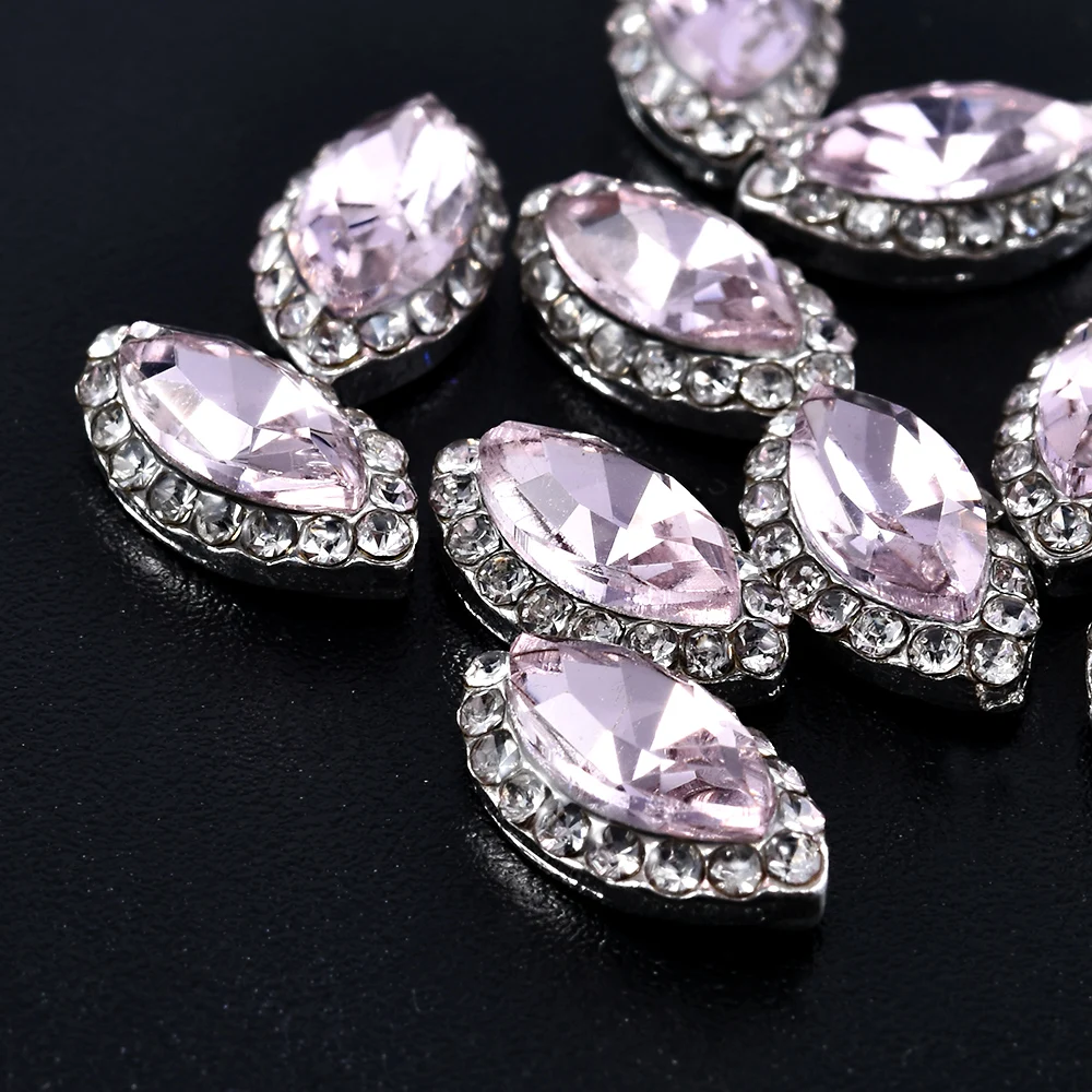 

DIY 10pcs/pack 3d Nail Charms Marquise Purple Rhinestones Nails Tips Tools Nail Art Decorations Alloy Jewelry Nails Tips Tools