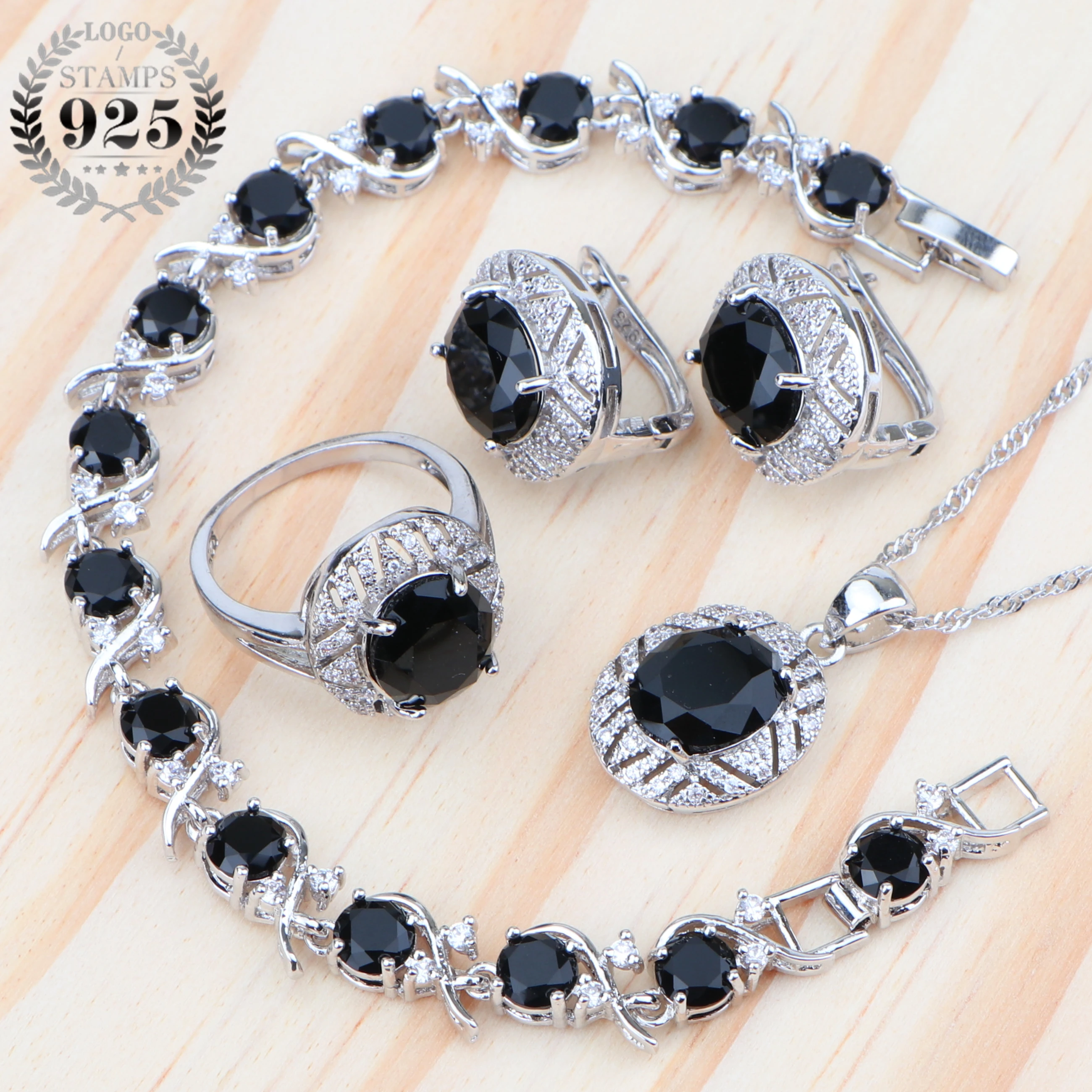 Свадебные Женские Ювелирные наборы из кубического циркония серебряные 925