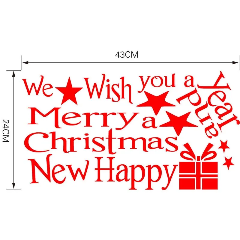 Счастливого Рождества наклейки на стену окна рождественские украшения для дома