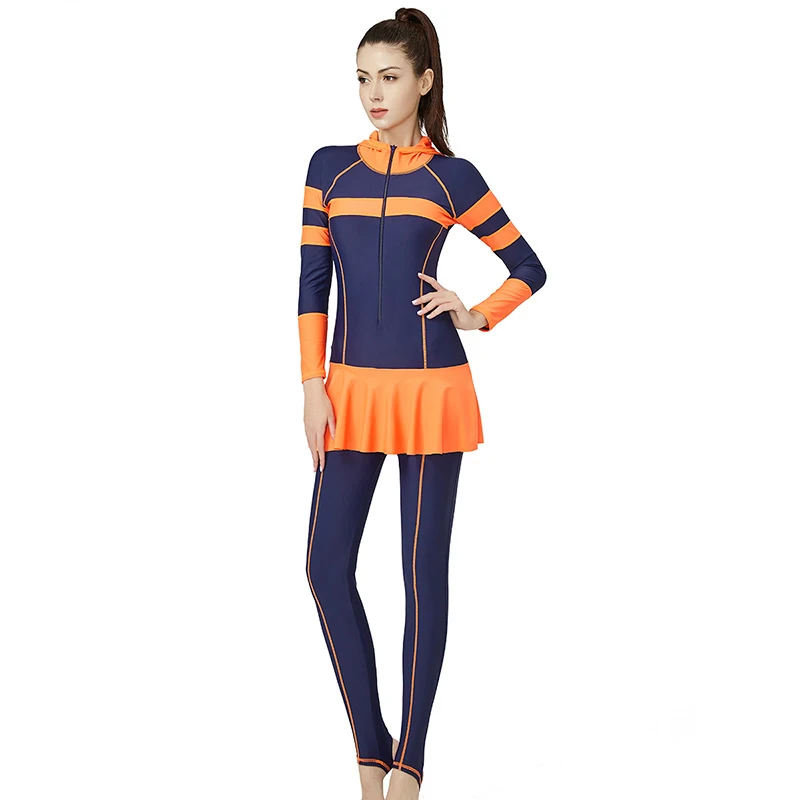 С длинным рукавом Borkini мусульманский купальный костюм для женщин Большие размеры