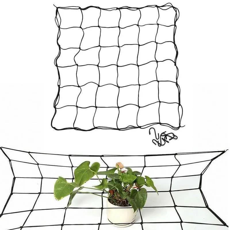 

40*40cm Black Elastic Rubber Growing Net Plant Support Trellis Tent Garden Vegetable Climbing Vine Flower Plants Grow Netting