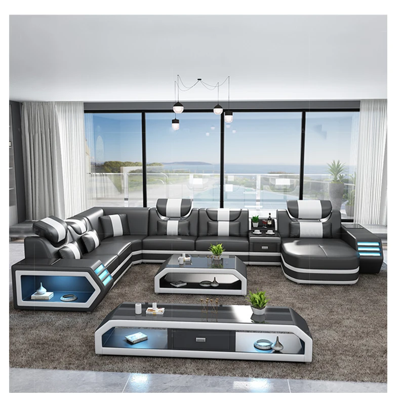 Роскошный дизайн мебель для гостиной наборы диванов набор кожаных