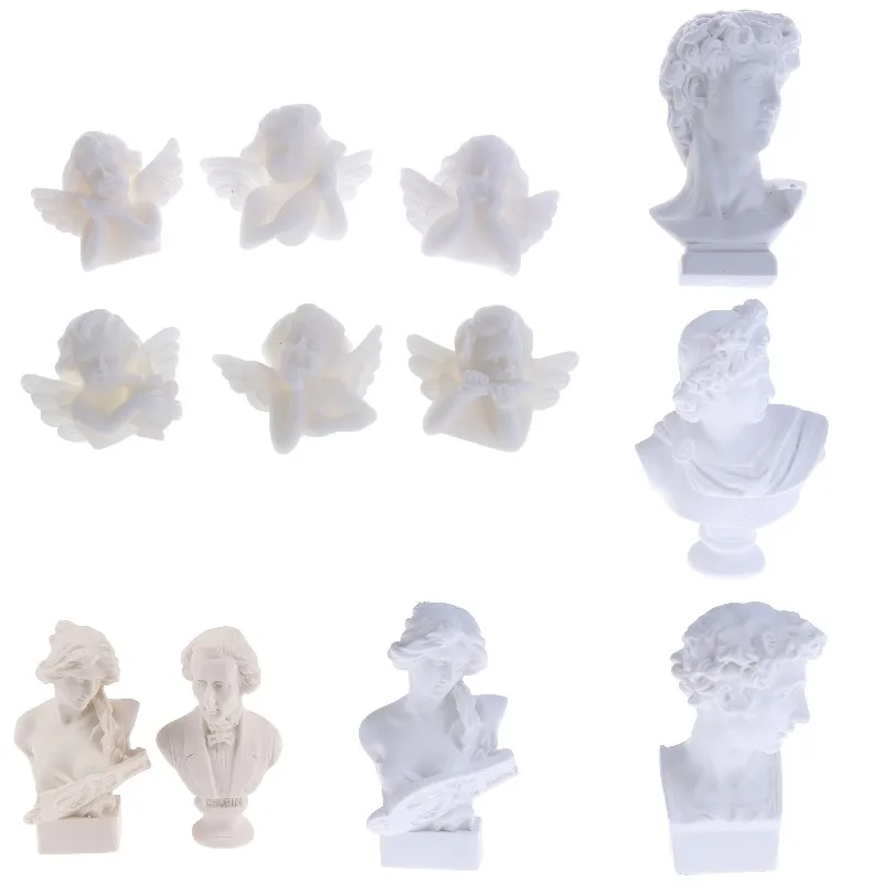 1/12 миниатюрная полимерная скульптура для кукольного домика Давид Аполлон Giuliano Medici бюст скульптура ангелы скульптура статуя богини домашний декор