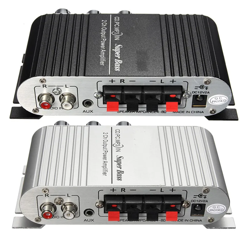 Автомобильный усилитель 12V Мини Hi-Fi 2,1 автомобильный усилитель MP3 MP4 стерео аудио плеер Авто звуковой разъем Усилитель-сабвуфер для mp3 PC DVD проигрыватель компакт-дисков