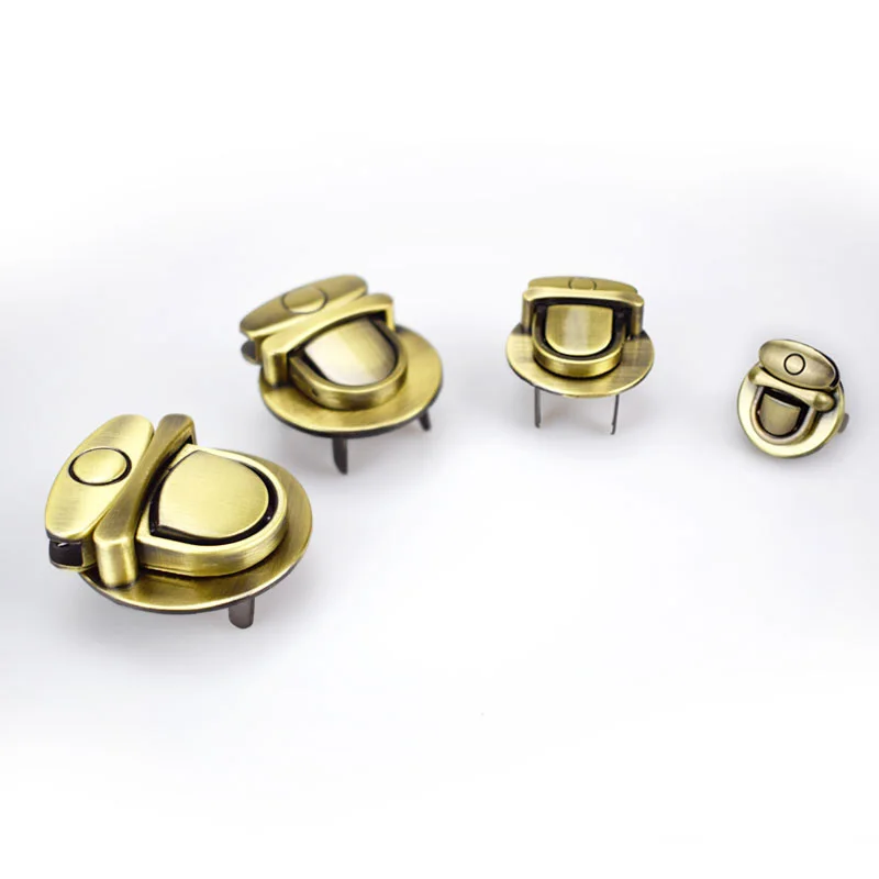 brass 2/4 шт. металлический замок оснастки для Сумки из натуральной кожи Для женщин сумка закручивающийся замок застежки застежка DIY, иных металлических пряжки Аппаратные аксессуары H4-2 - Цвет: brass