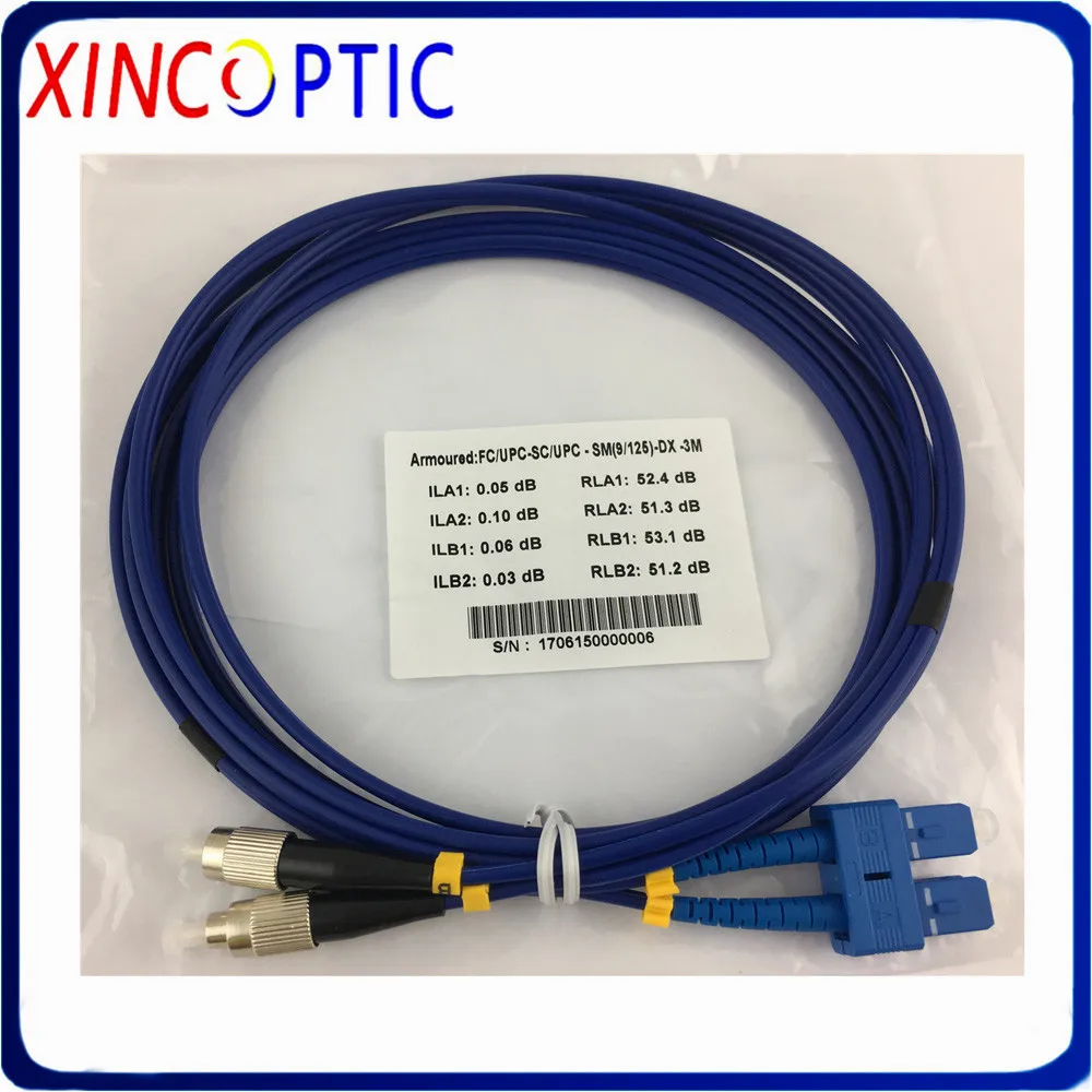 Двухъядерный дуплексный одномодовый бронированный патч корд 200Mtr 2 ядерный 200M SM