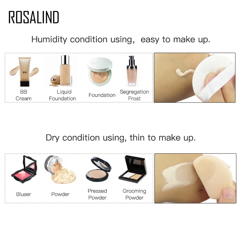ROSALIND спонж для макияжа лица Губка очистки пудры основа пуховка блендер Высокое