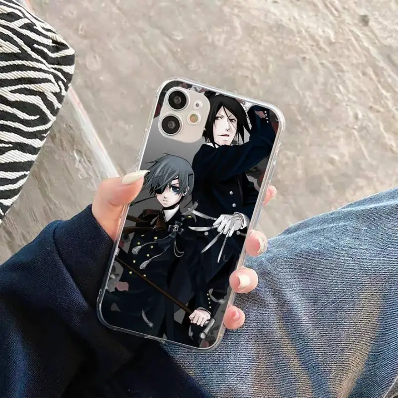 

Hot Black Butler Anime Phone Cases Transparent soft For iphone 5 5s 5c se 6 6s 7 8 11 12 plus mini x xs xr pro max