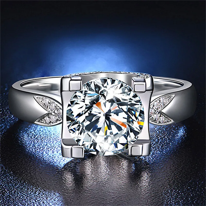 

Top Quality Silver 925 Sterling Rings For Women Engagement Accessories Shiny Zircon Finger Ring Female Jewelry Trendy Hand Bijou