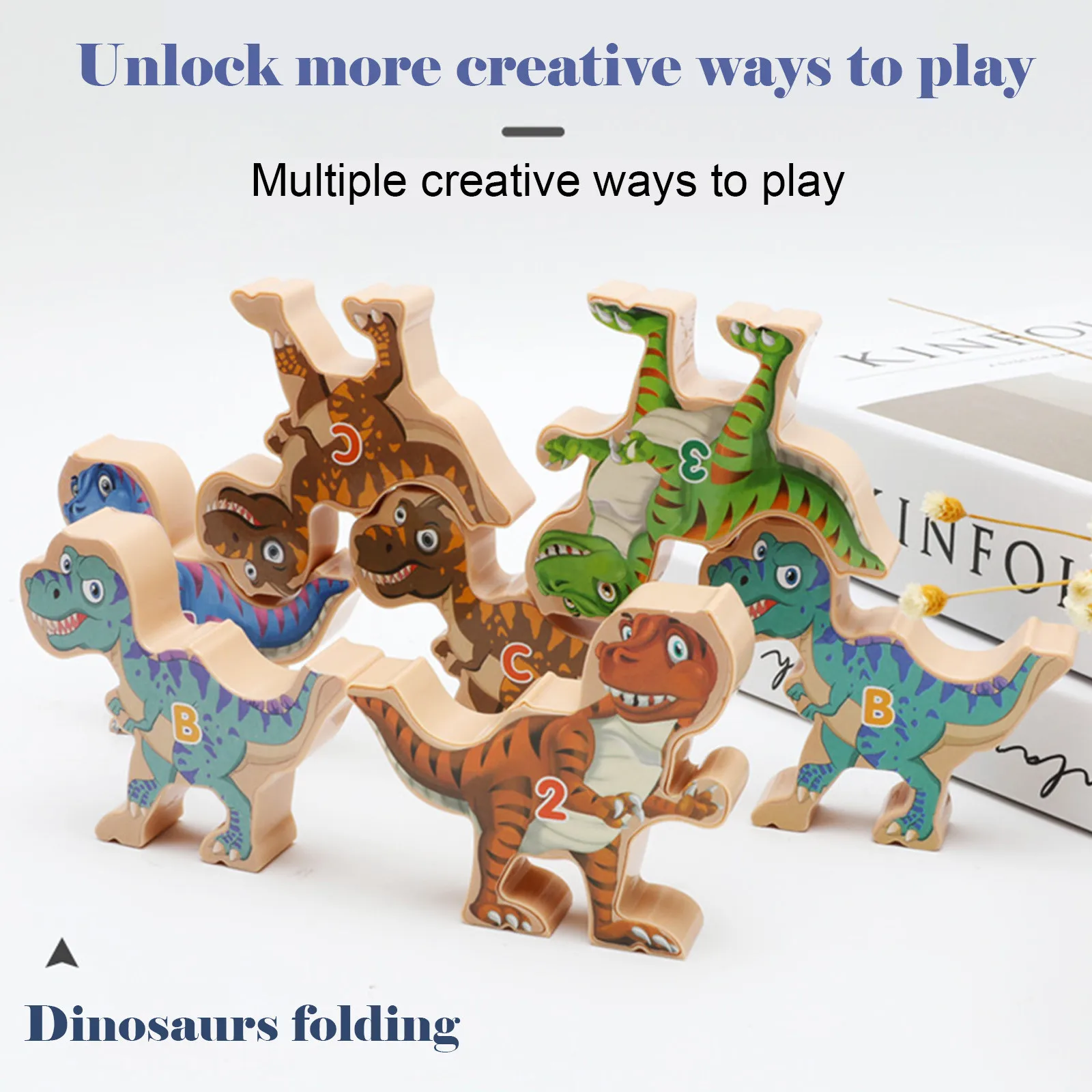 

Dinosaur Balance Game Diy Building Blocks Smooth Stacking Early Educational Toys Decorations Christmas Home Ornaments Toy Gifts