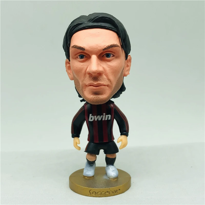 

Soccerwe 2.55" Soccer Player Doll 3# Paulo Maldini Figures Red Black Color Collections Toy