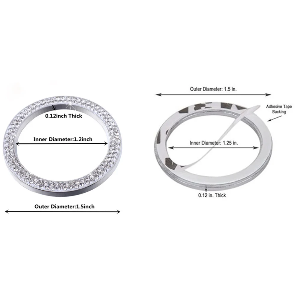 

Crystal Ignition Ring Sticker Cars One-Key Engine Start Stop Ignition Push Button Switch Cover Decorative Rhinestone Diamond