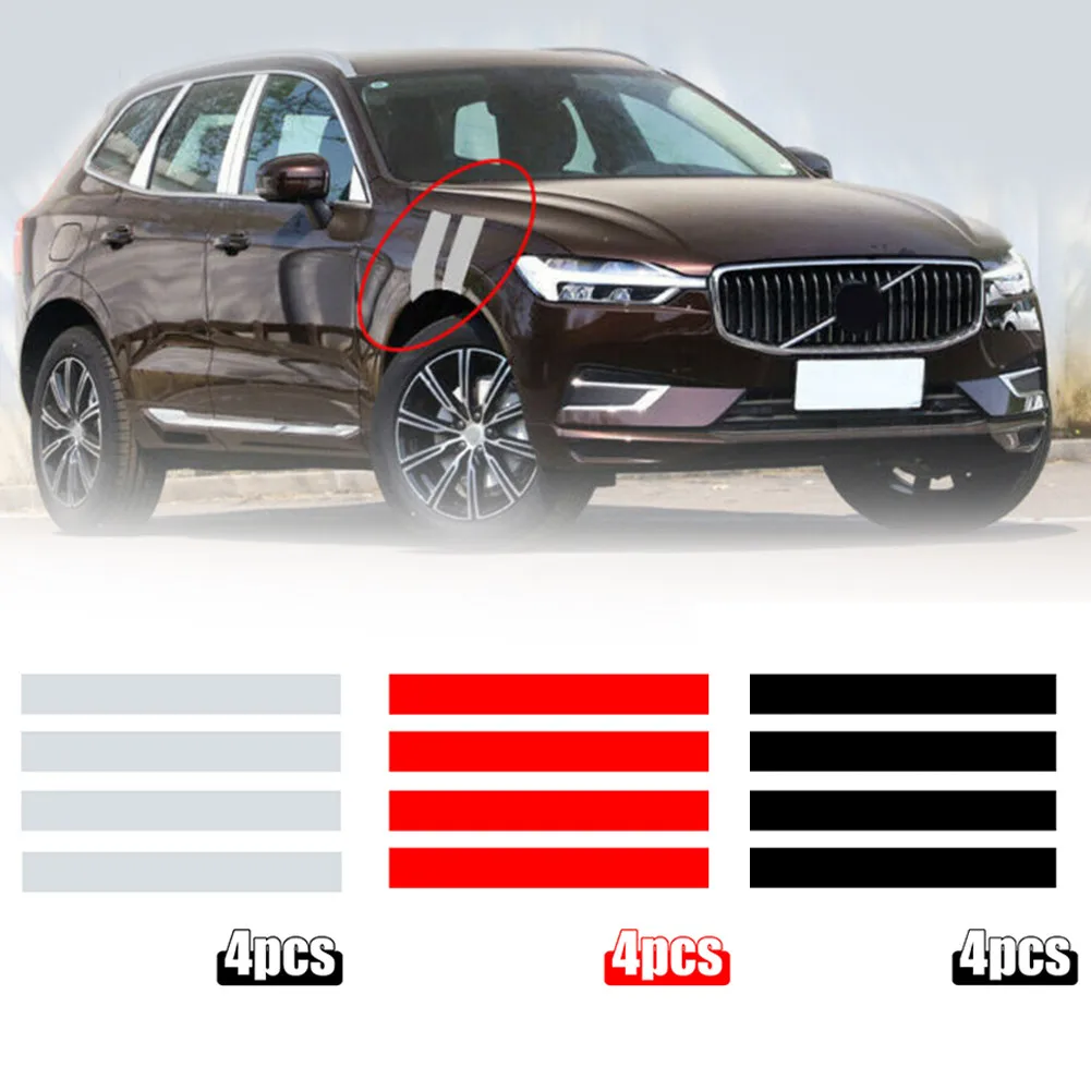 

Universal Car Sticker 21.22\" X 3.54\" 4pcs Decal PET Racing Side Hood