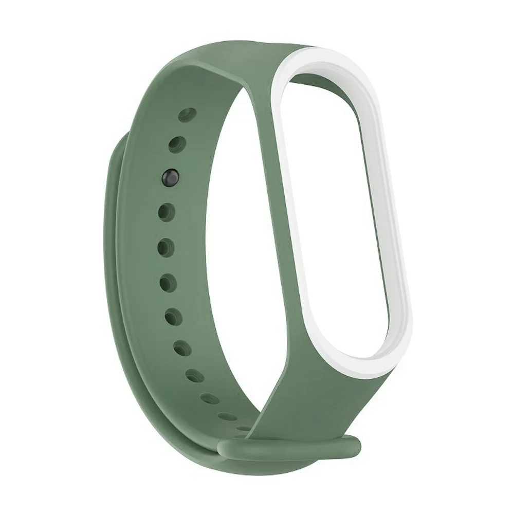 Мягкий спортивный браслет для xiaomi mi Band 3 4 ремешок для часов Силиконовый ремешок для xiaomi mi band 3 4 браслет mi band 4 3 ремешок - Цвет ремешка: army green white