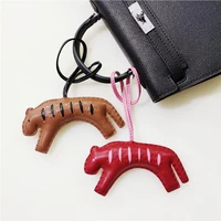 animal tigher keychain for mens car ornaments pendant 100 real leather women charm bag holder accessories fashion gift chain