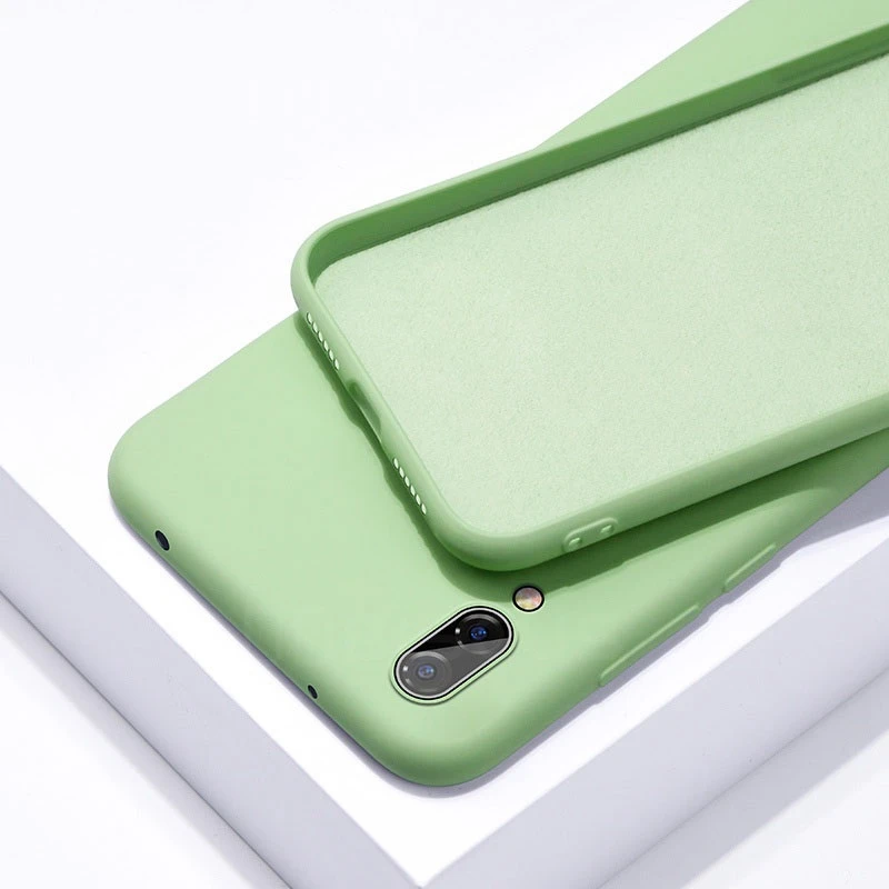Цветной чехол из жидкого силикона для Xiaomi RedMi 7A 7 мягкий ТПУ с полной задней