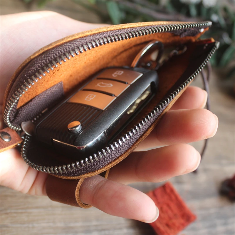 Кошелек для ключей ручной работы в винтажном стиле из воловьей кожи | Багаж и