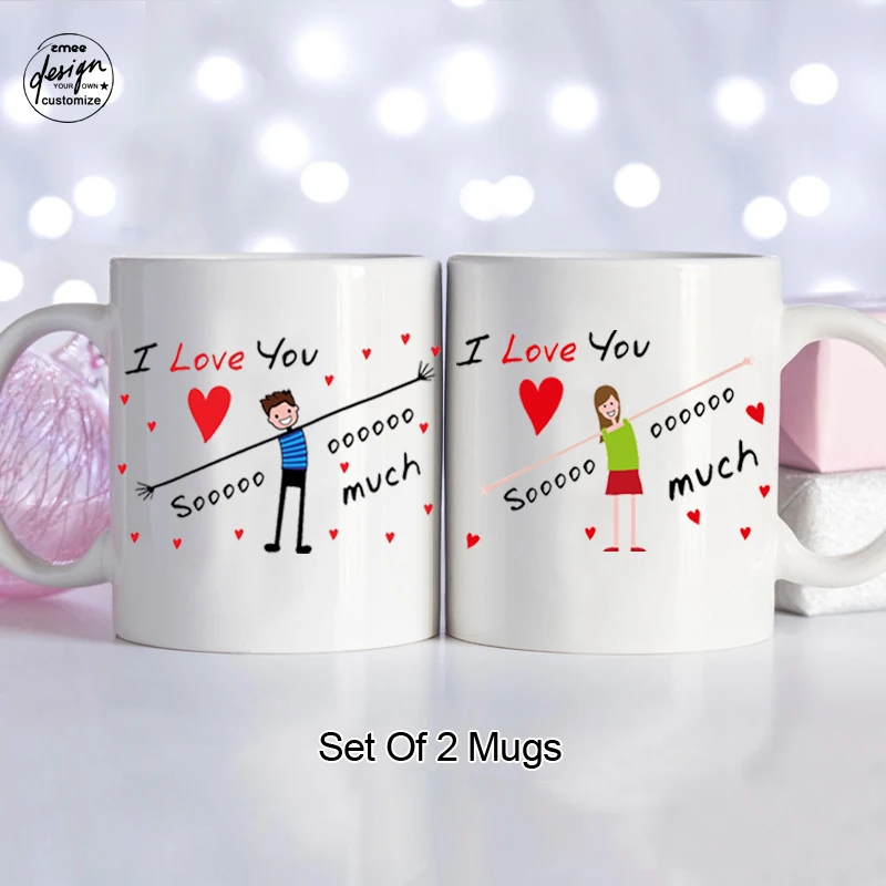 

Coffee Mug Set Couples Mug Valentines Day Couples Mug Wedding Gift I Love You So Much Ceramic Mug Anniversary Birthday Christmas