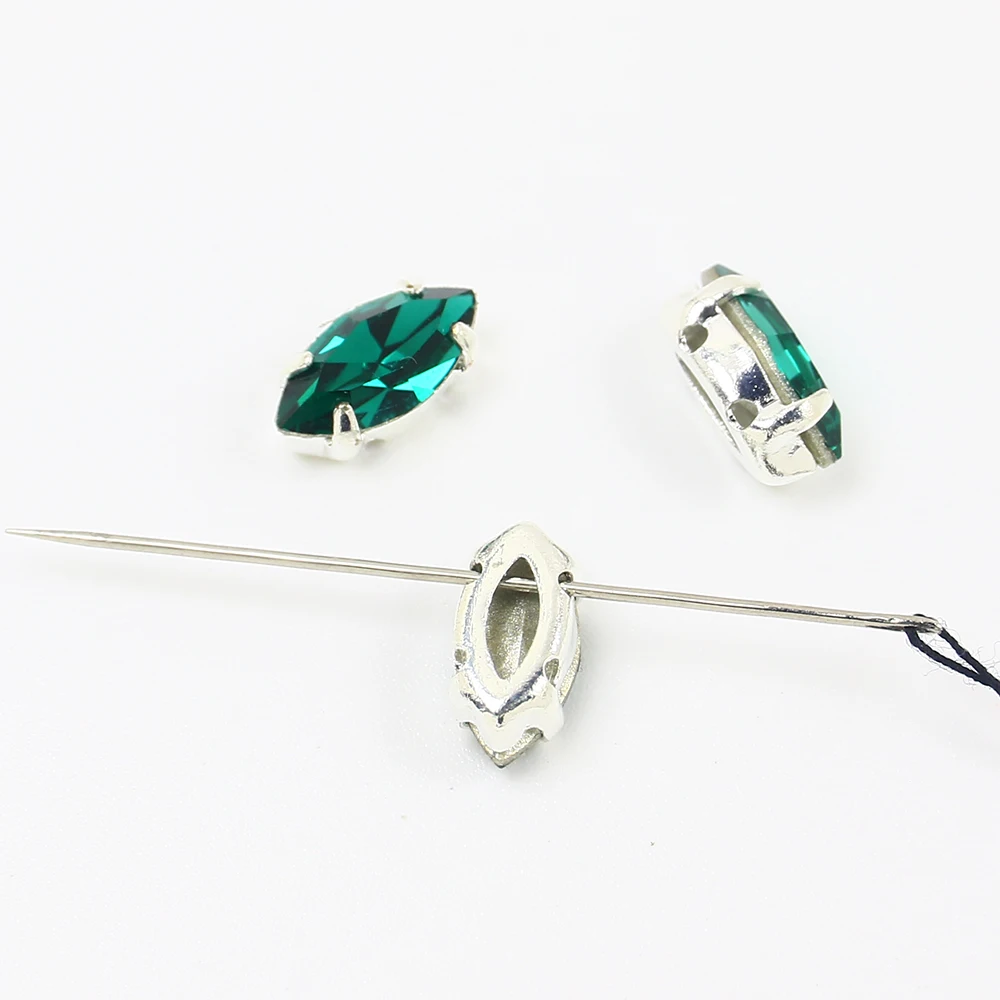 Красочные лошадиные глазки пришивные стразы с серебряным креплением плоской