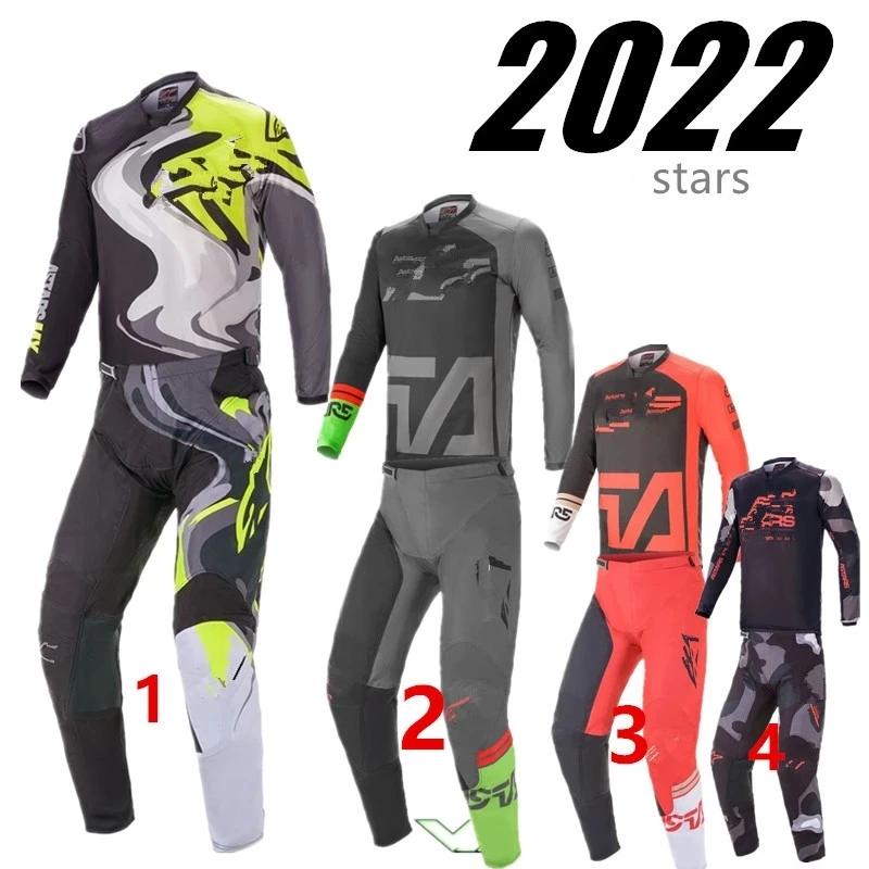

2022 LE TECH STARS RACER TACTICAL Motocross Jersey Set Top ATV Dirt BIke MX Suit Moto Gear Set H