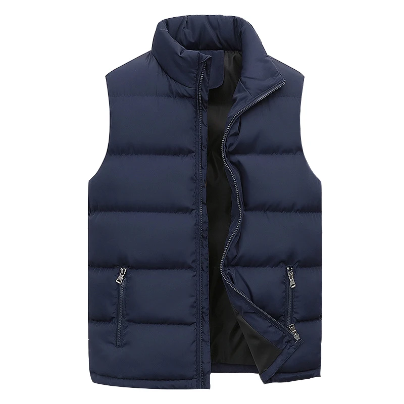 Fashionable Men's Cotton Vest Men's Sleeveless Zipper Cotton Jacket Men's Fleece Vest Spring And Autumn Warm Jacket