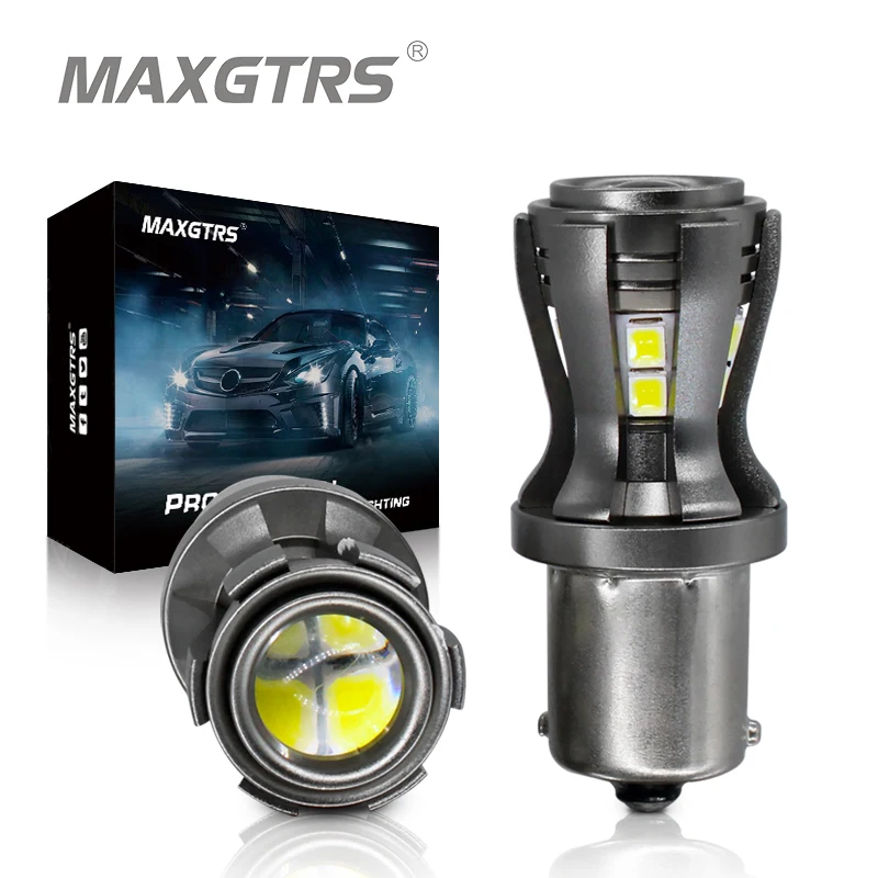 

2x BA15S P21W LED Bulbs S25 1156 1141 7506 7440 W21W R5W 2835 Chip Projector for Reverse Brake Tail Turn Signal Lights