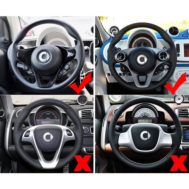 Кожаный чехол на руль автомобиля защитная крышка украшение интерьера для Smart 453