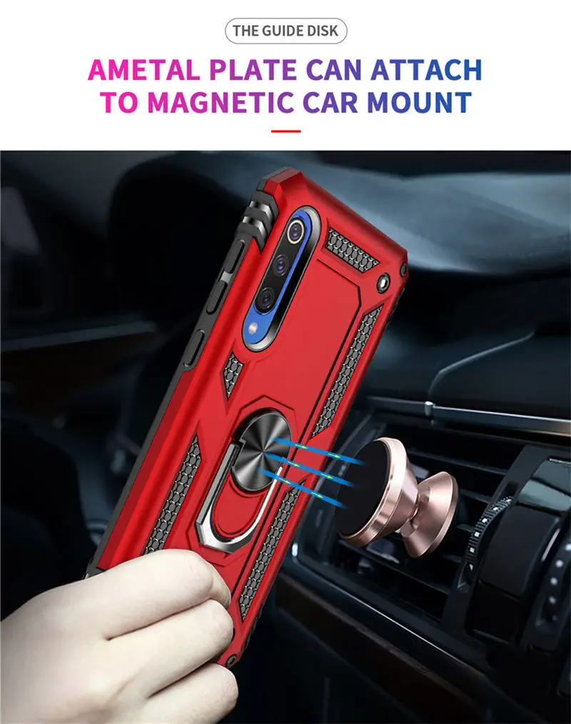 

10 шт./лот противоударный чехол для телефона Xiaomi 9 9SE Play для Redmi Note 7 8 Pro 8A с автомобильным кольцом