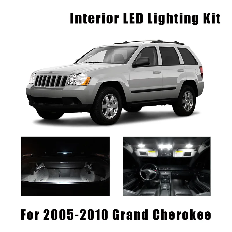 12 шт. белые лампы Canbus для Jeep Grand Cherokee 2005 2008 2009 2010|Сигнальная лампа| |