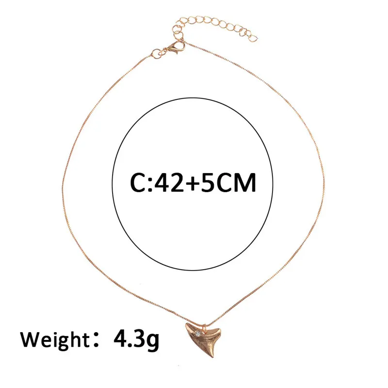 1 шт. ручной работы из алюминиевого сплава с принтом зубы акулы кристалл ожерелье