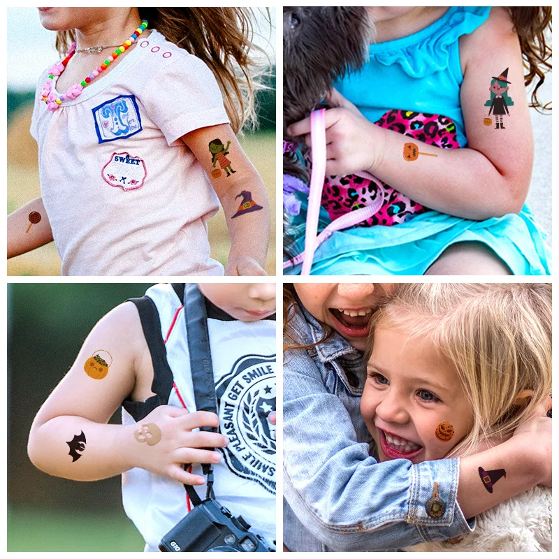 

11 Sheets Halloween Temporary Tattoos Party Halloween Waterproof Kids Removable Fake Tattoos Sticker NShopping