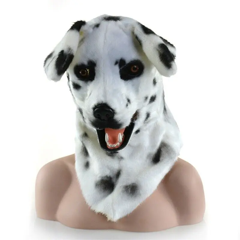 

Dalmatians Dog Mascot Costume Can Move Mouth Head Suit Halloween Outfit Adult Xmas Easter Carnival Animals