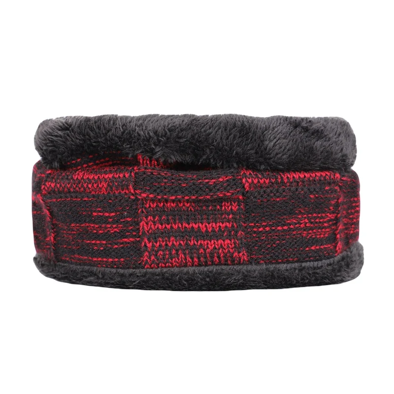 Комплект из 2 предметов зимняя шапочка-шарф теплая вязаная шапка толстая